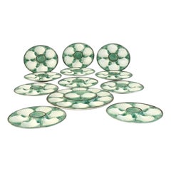 Juego de Platos de Ostra de Mayólica Estilo Longchamp