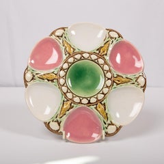 Majolica Oyster Plate with Sea Shells