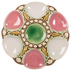 Majolica Oyster Plate with Sea Shells