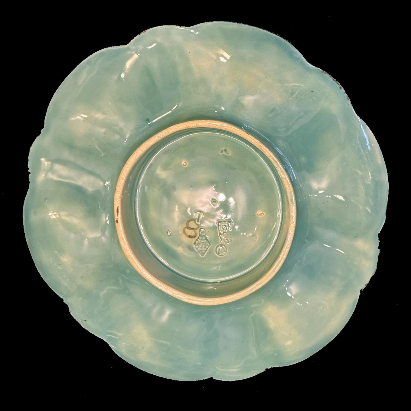 Piatti da ostrica in maiolica di Minton, 1876 In condizioni discrete in vendita a Paris, FR
