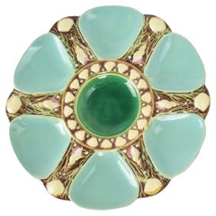 Vintage Majolica Oyster Plates by Minton, 1876