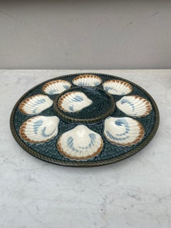 Austernteller aus Majolika von Longchamp, um 1890