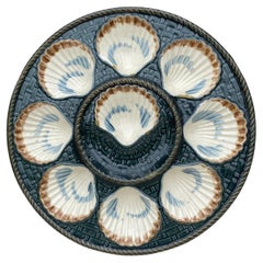 Majolica Oyster Platter Longchamp, circa 1890