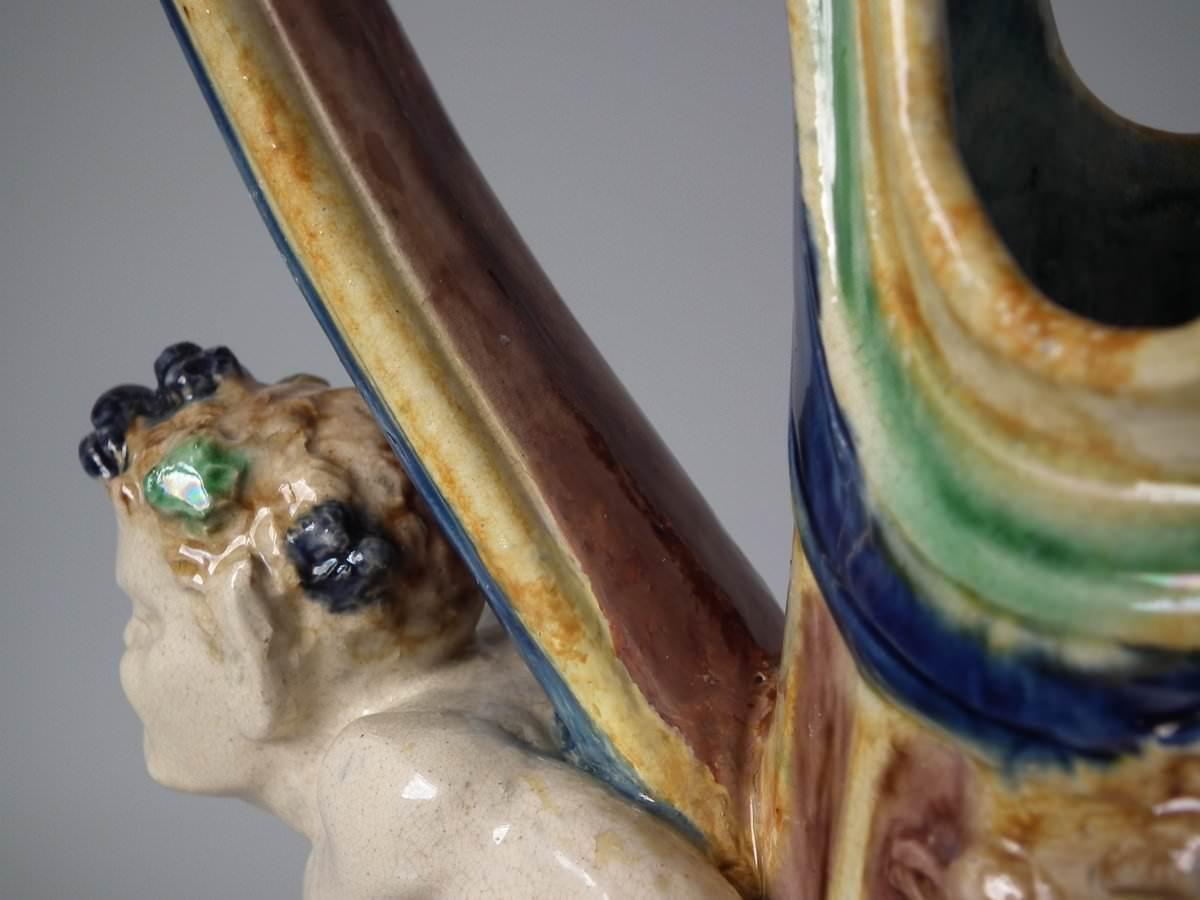 Majolica Palissy Aguamanil Hombre Barbudo en venta 2