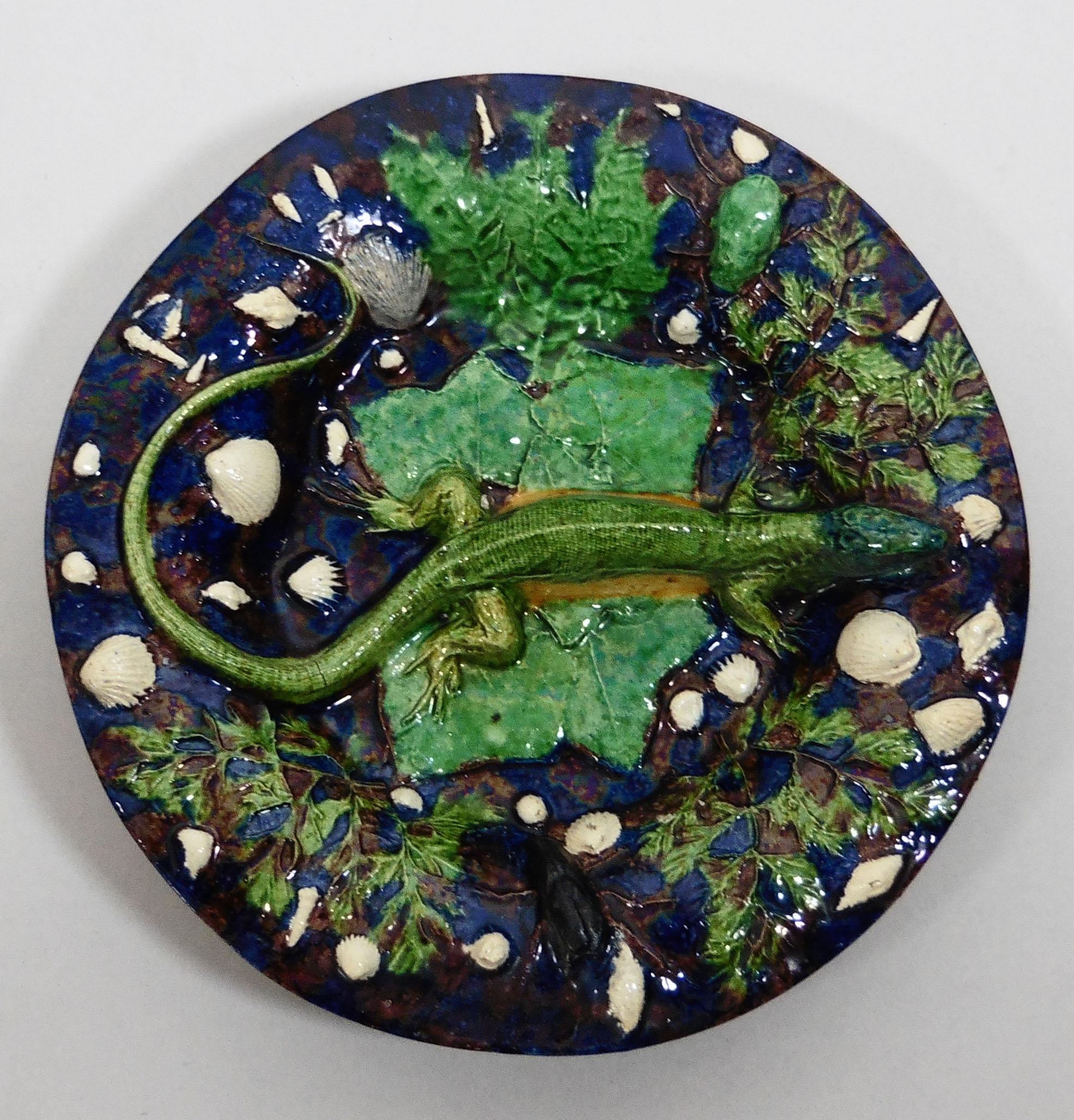 Majolica Palissy Crab Wall Platter Attributed to Vallauris, circa 1950 In Good Condition In Austin, TX
