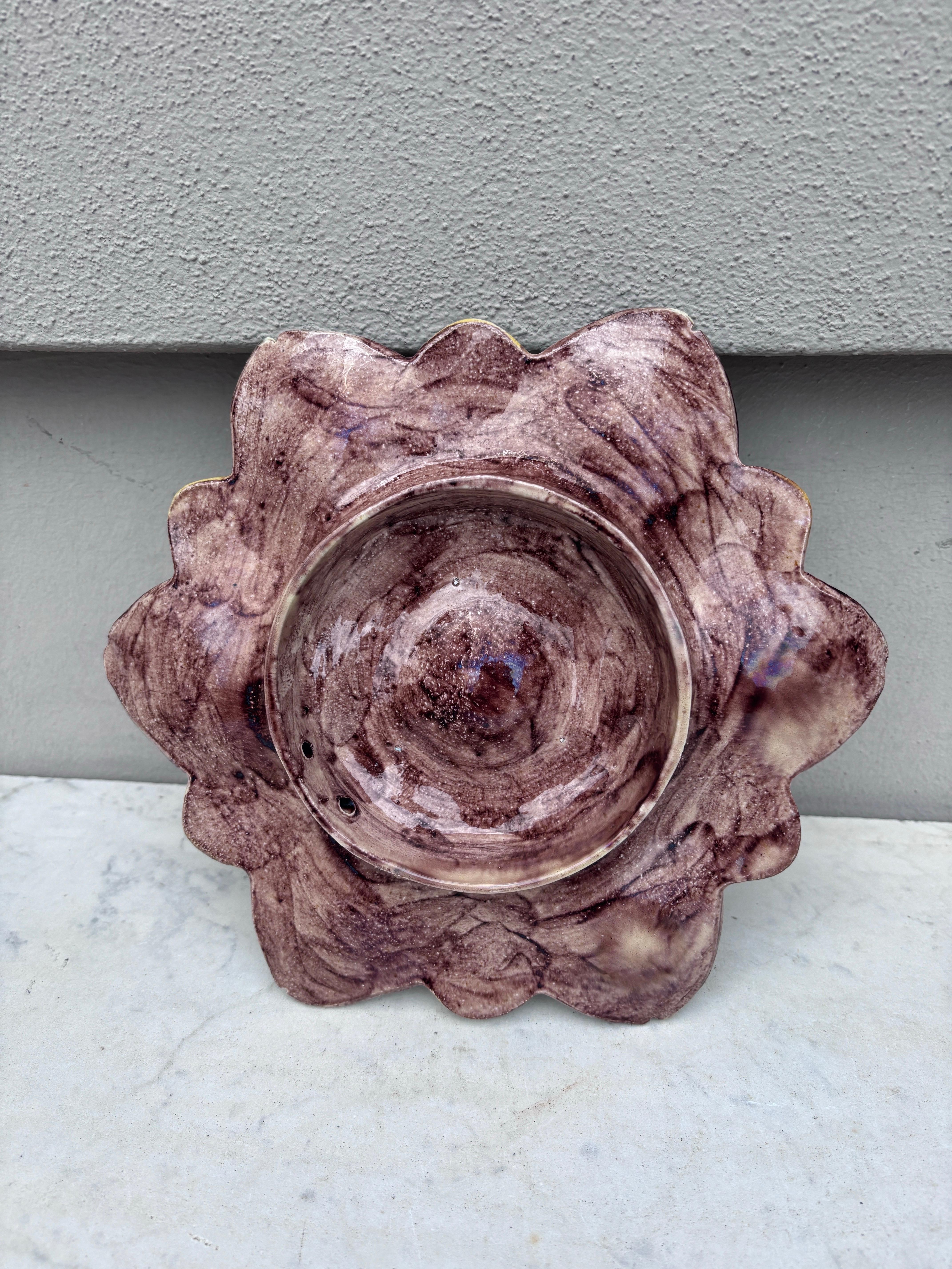 Majolica Palissy Fish Heads Oyster Plate Thomas Sergent, circa 1880 In Good Condition In Austin, TX