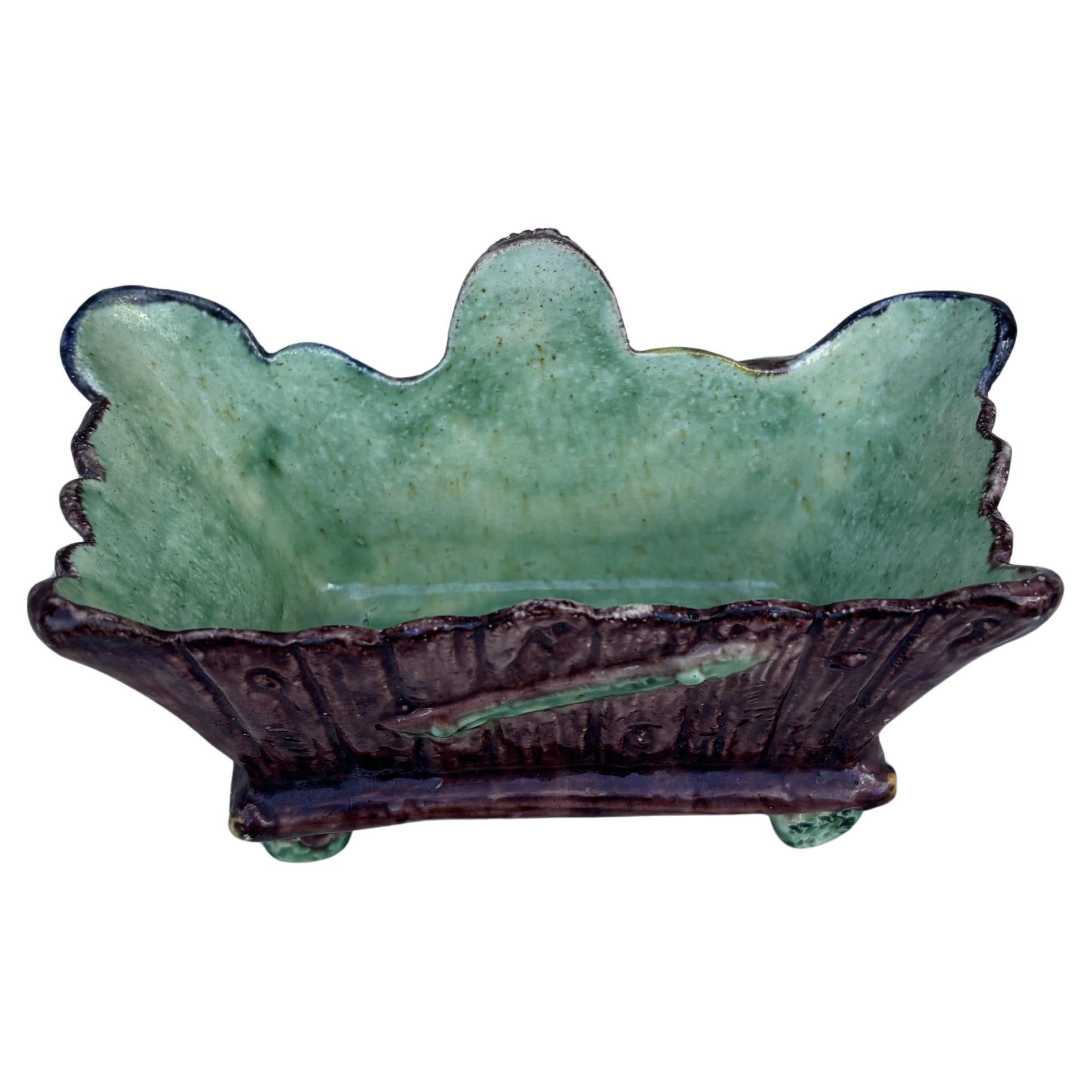 Country Majolique Palissy Poisson Jardinière Ecole de Paris, vers 1880 en vente