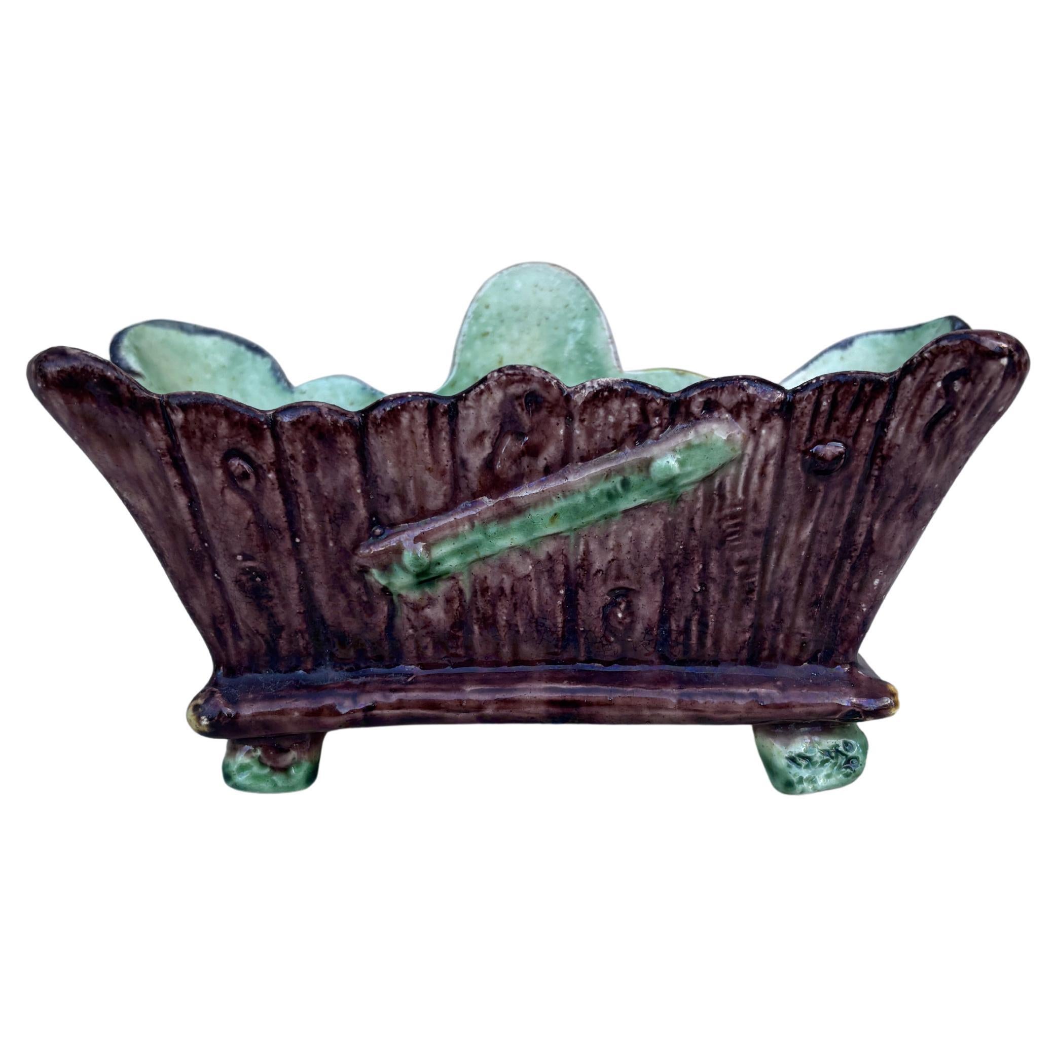 Français Majolique Palissy Poisson Jardinière Ecole de Paris, vers 1880 en vente