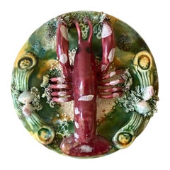Majolica Palissy Lobster Platter, circa 1950