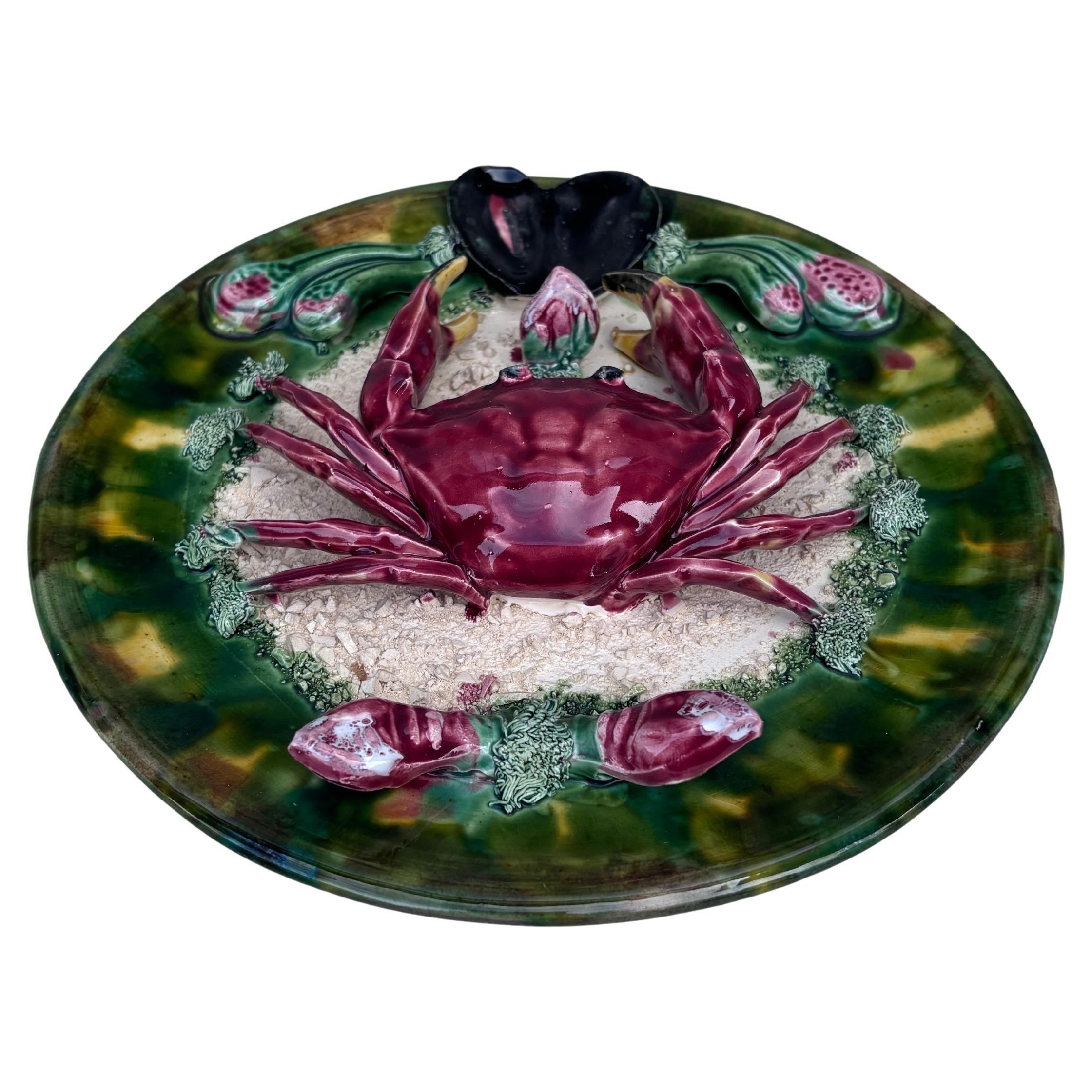 Majolika-Fayence Palissy Portugiesische Krabbenplatte um 1940.
Dekoriert mit Muscheln und Muschelschalen,
Caldas da Rainha.
9,5 Zoll Durchmesser.

 