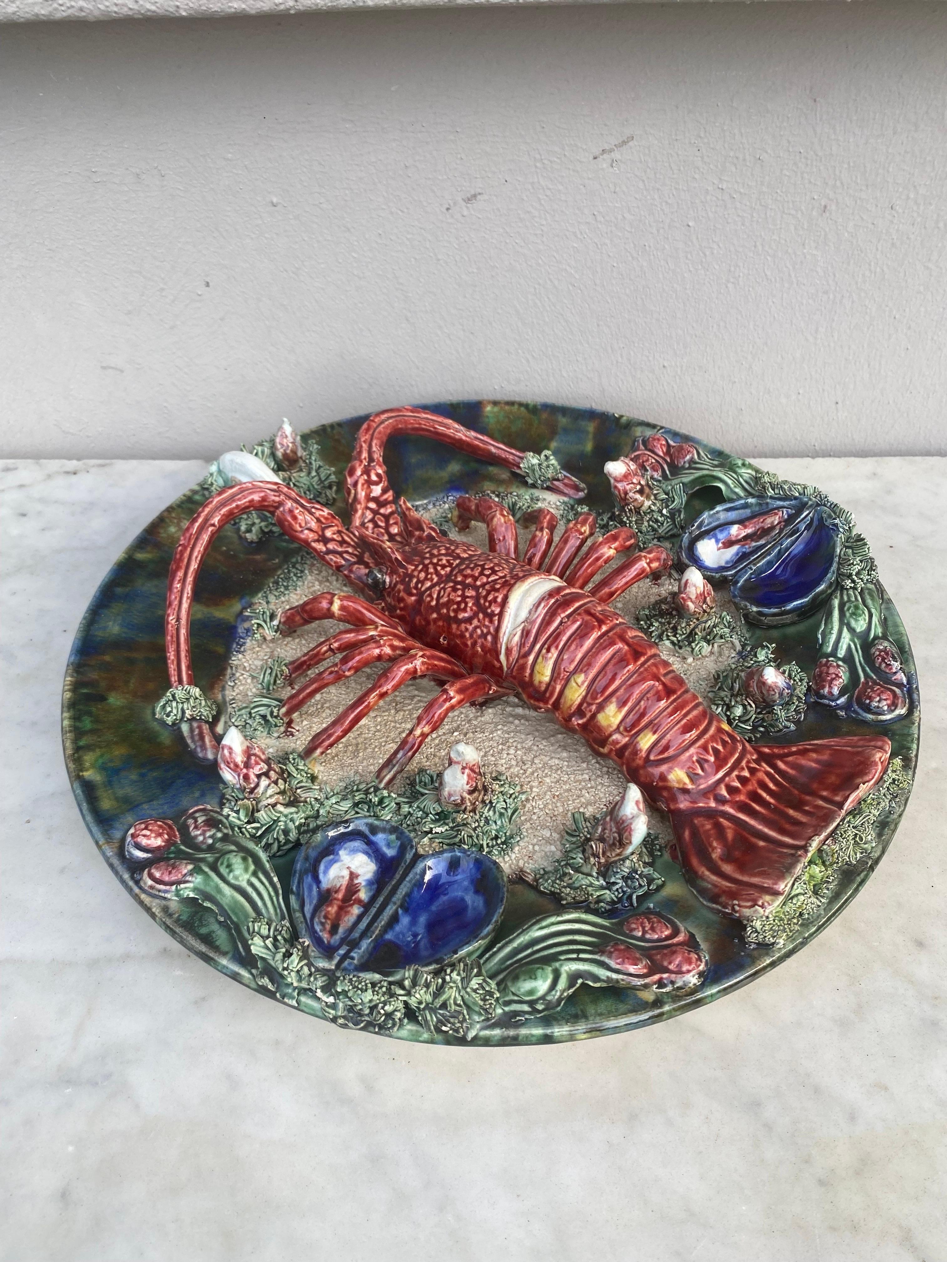 majolica lobster plate