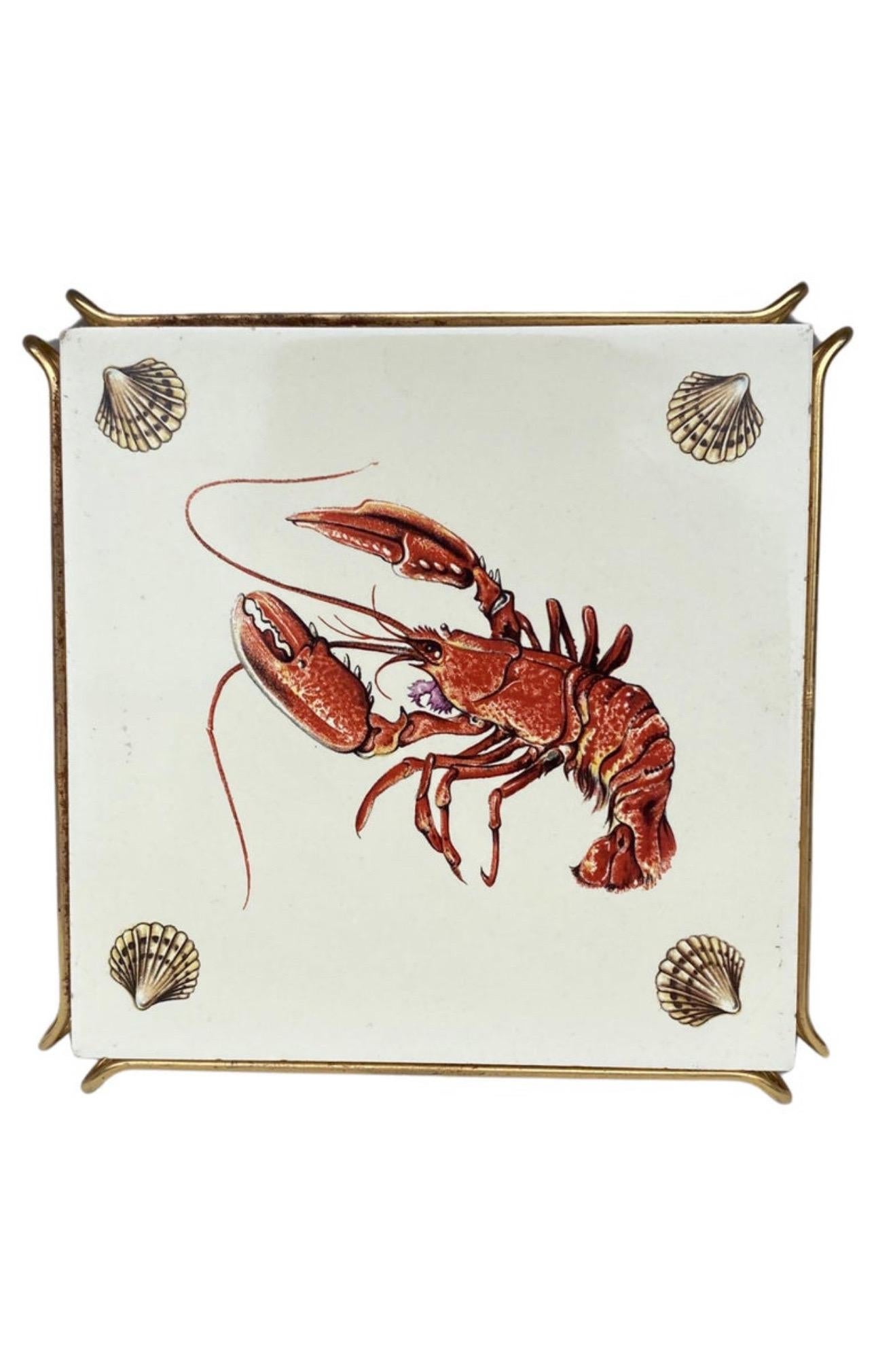 Majolika Palissy Portugiesischer Hummer Wandteller, um 1940 im Angebot 2