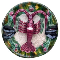 Majolica Palissy Portuguese Lobster Wall Platter, circa 1940