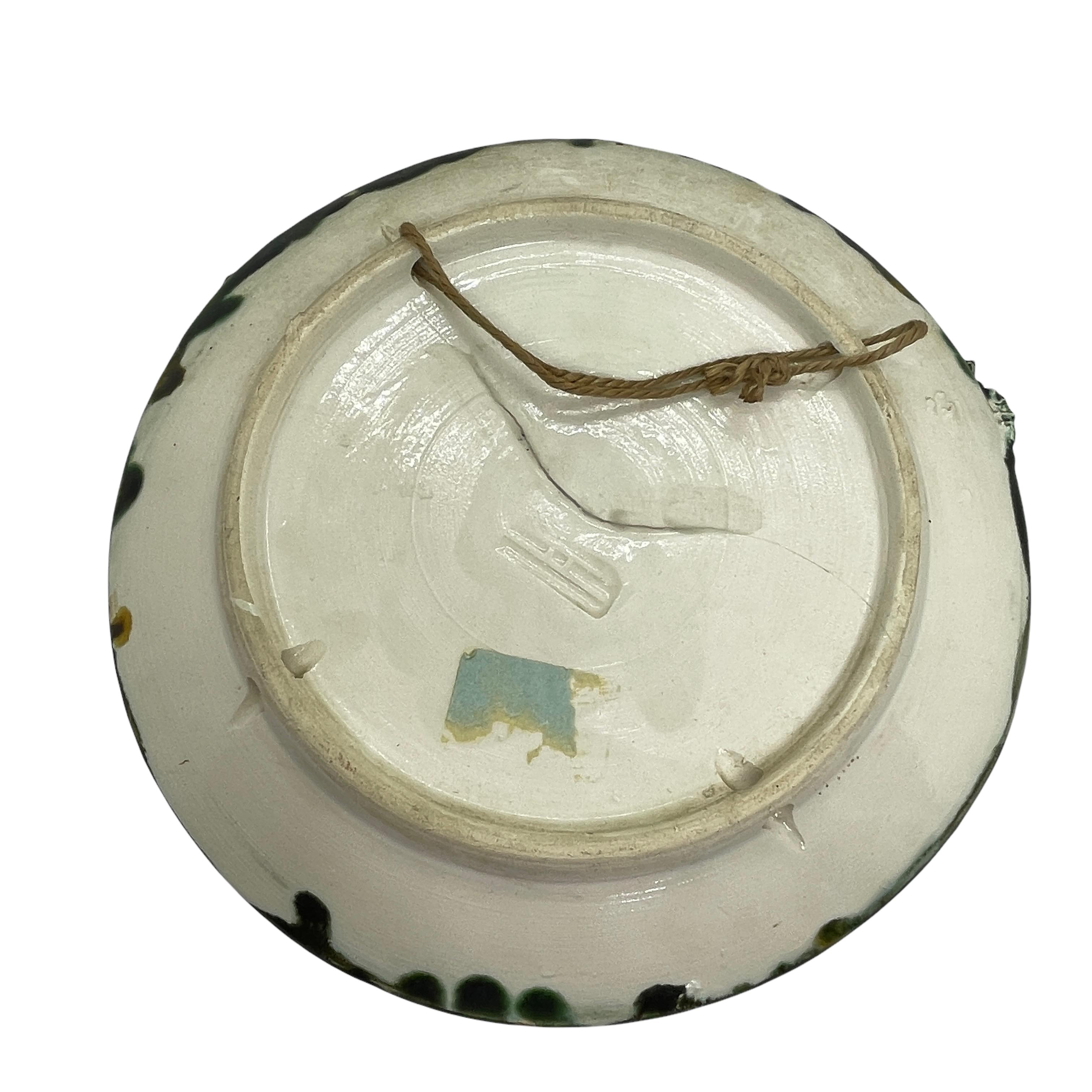 Majolica Palissy Portuguese Lobster Wall Platter Plate, circa 1950s For Sale 4