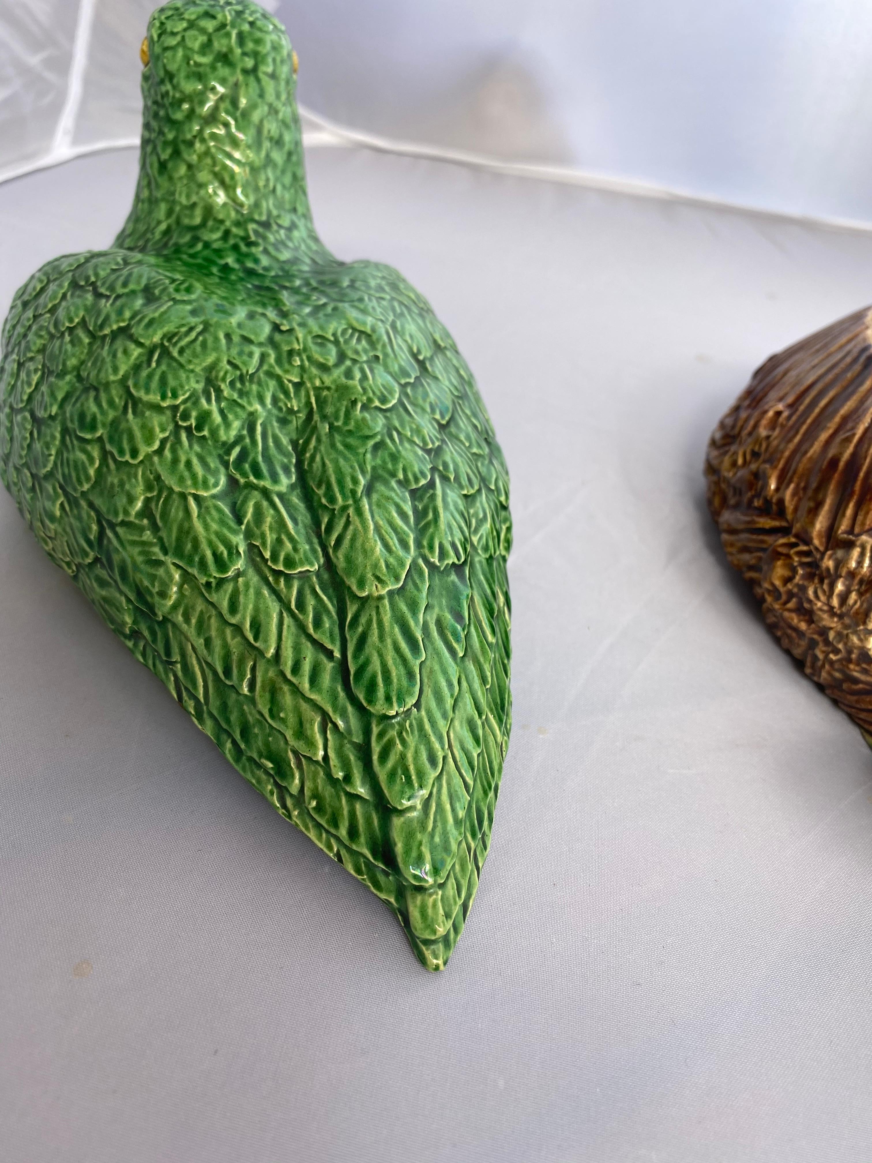 Majolica Palissy Ware Parrot on Nest Lidded Box Signed Bordalo Pinheiro, 1900 4