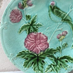 Majolica Paradise Bird and Flowers Salins, circa 1890