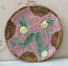 Majolica Parakeets Plate Salins, circa 1890