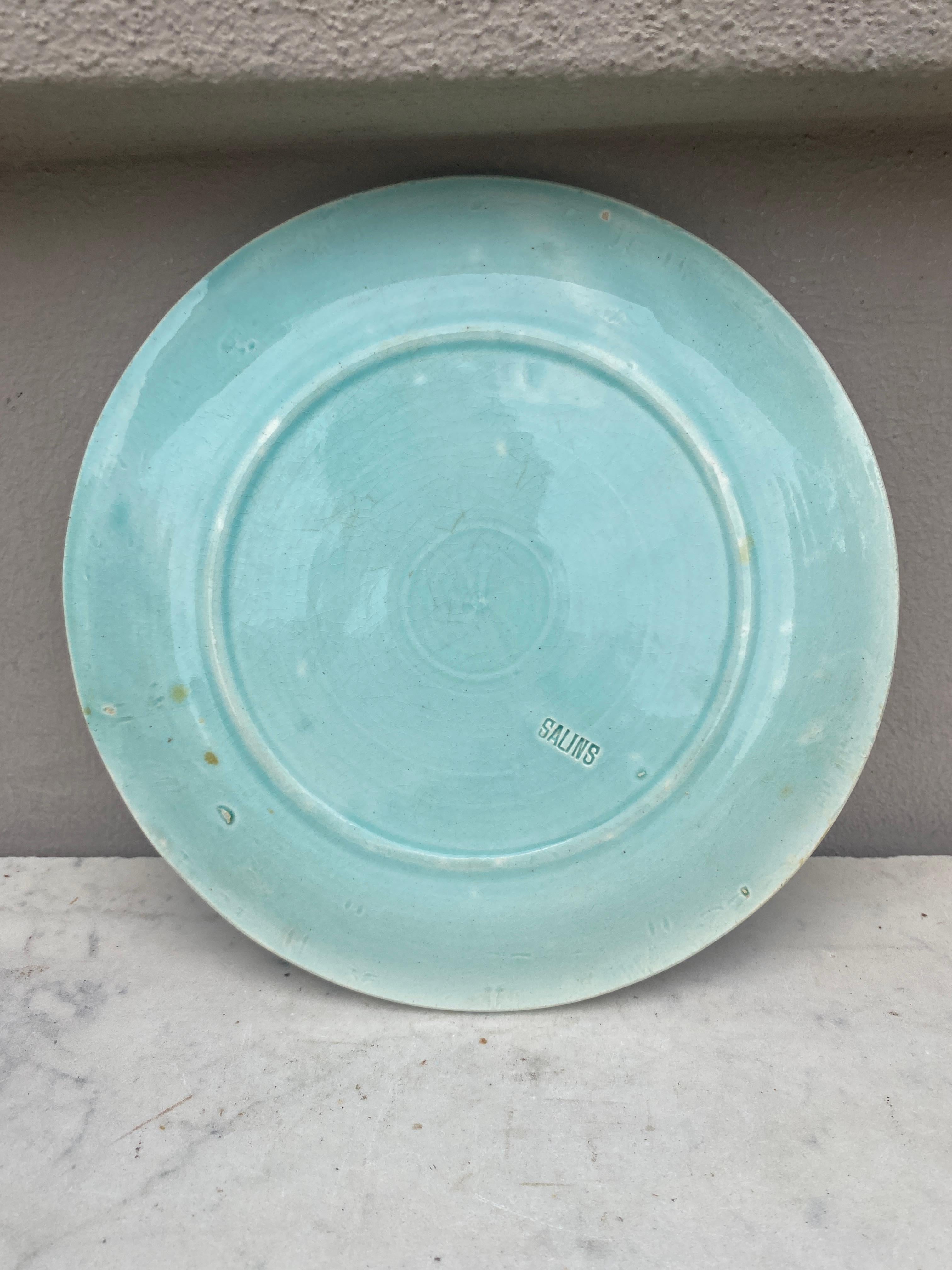 Majolika-Serviergeschirr-Teller mit Servierplatte, um 1890 (Art nouveau) im Angebot