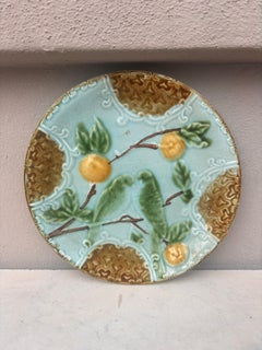 Majolica Parakeets Plate Salins, circa 1890