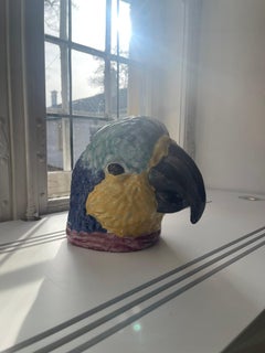 Majolica parrot buste