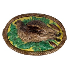 Majolica Partridge Game Pie Dish