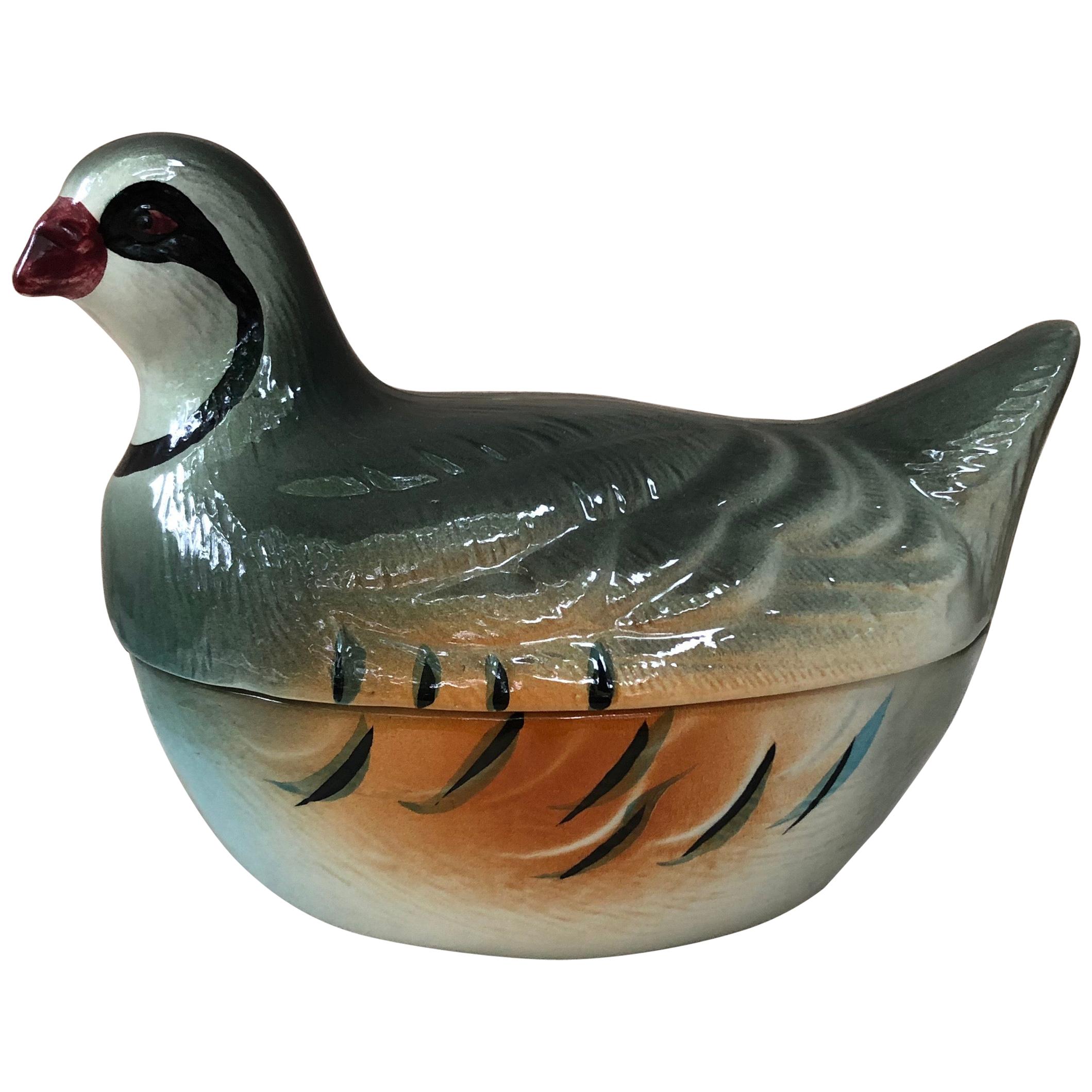 Majolica Partridge Tureen, circa 1950