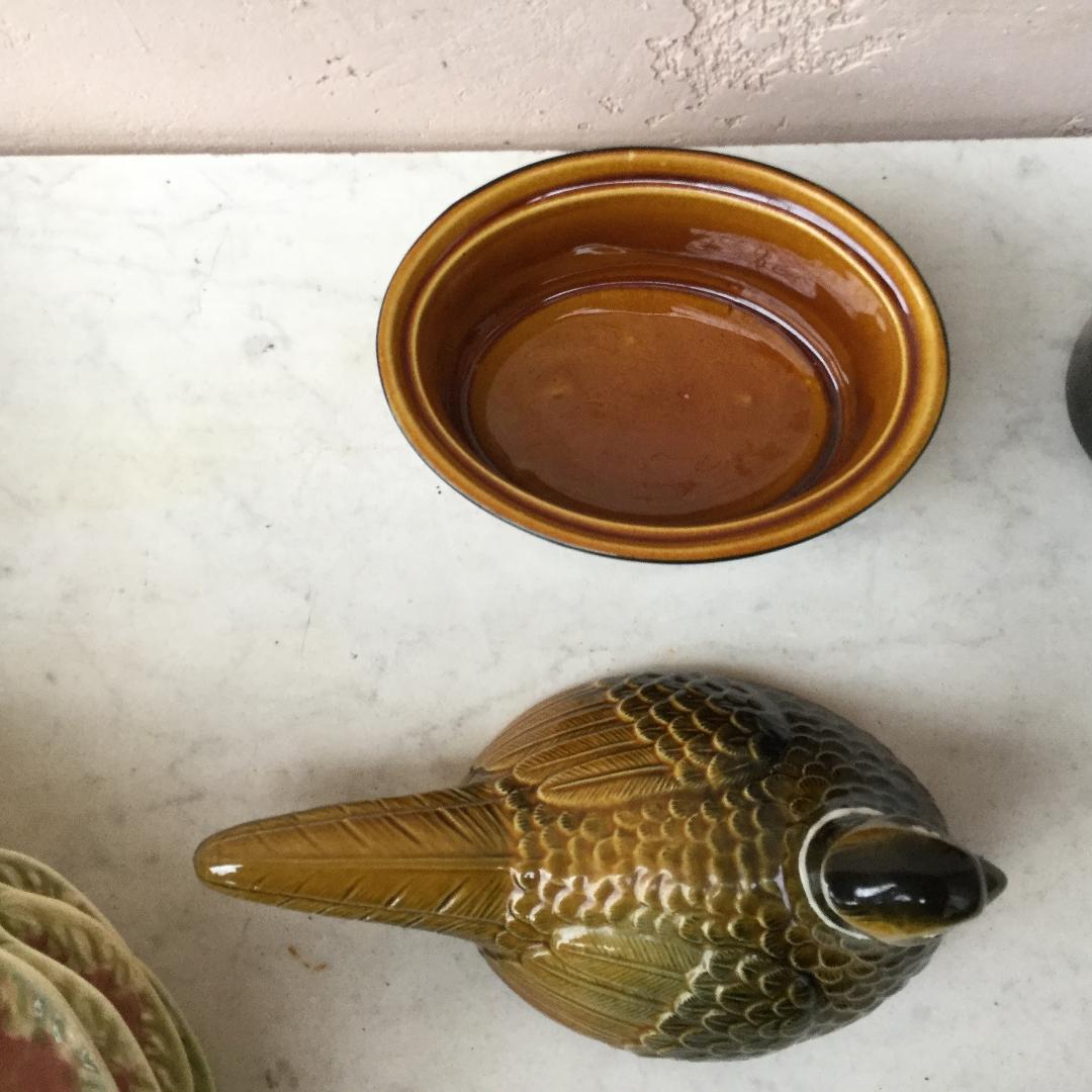 Majolica pheasant tureen, circa 1950.