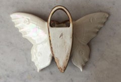 Majolica Pink Butterfly Wall Pocket Fives Lille, circa 1900