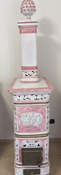 Majolica Pink Stove from Florence