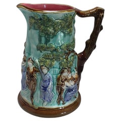 Majolica Pitcher by Mouzin, Lecat of Mons, Belgium