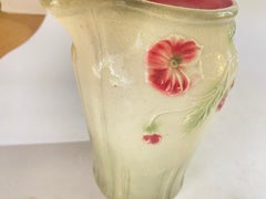 Majolica Pitcher circa 1900 Brown Yellow and Green Colors France