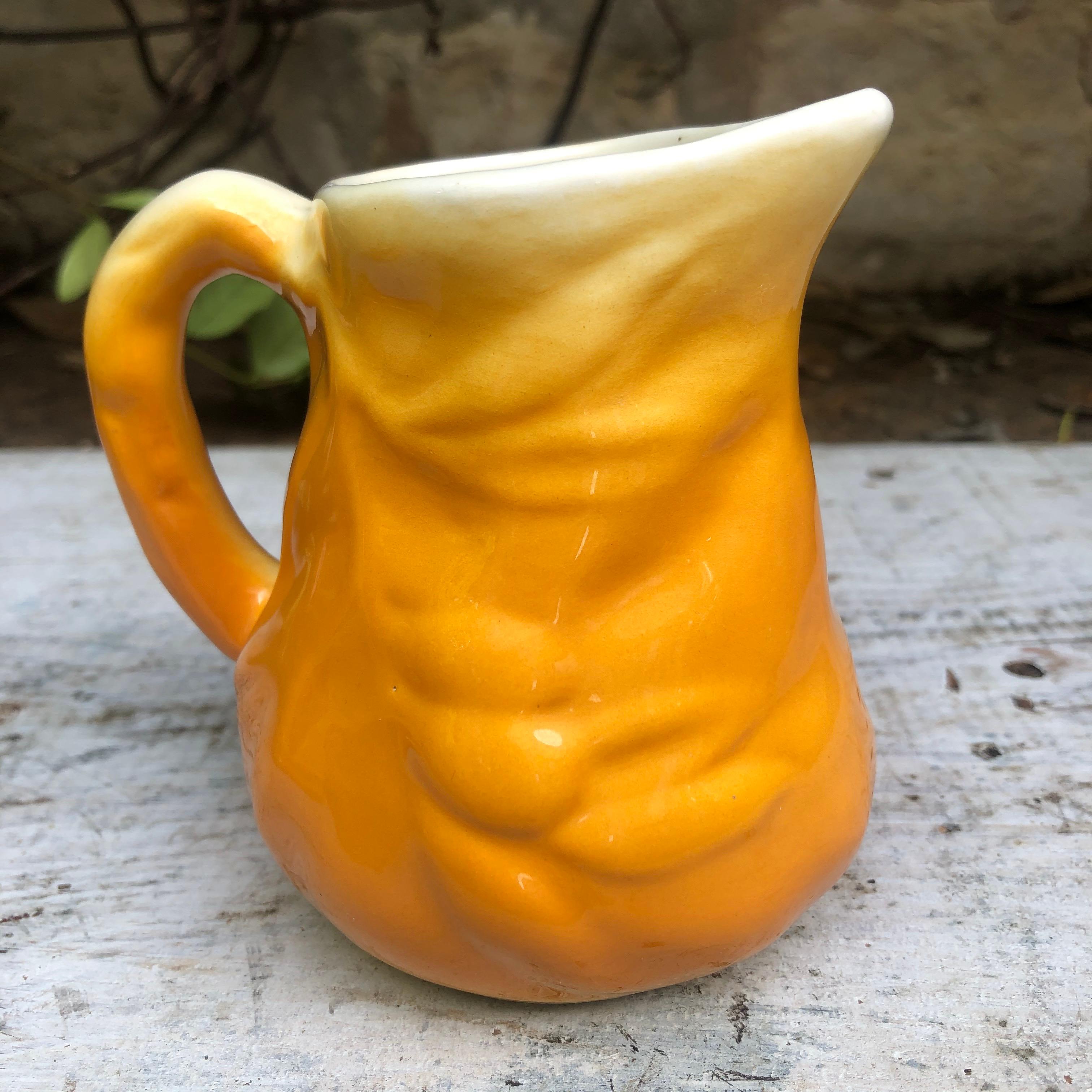 Majolica Pitcher with Cicada and Olives Sicard, circa 1950 In Good Condition In Austin, TX