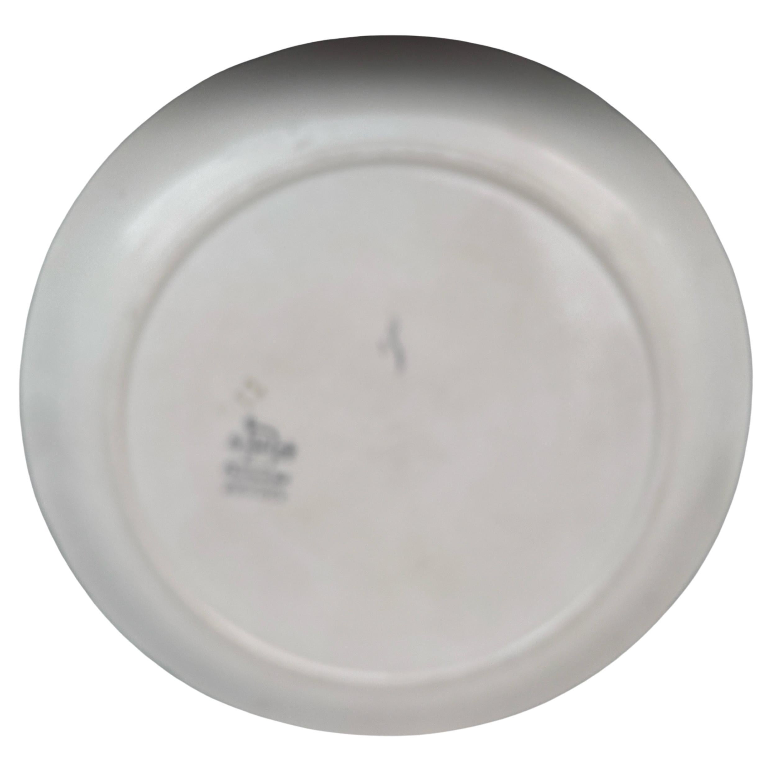 Ceramic Majolica Plate Lily & Butterfly Choisy le Roi, circa 1880 For Sale