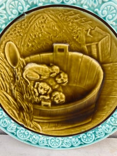 Piatto in maiolica Cuccioli Villeroy & Boch, circa 1890