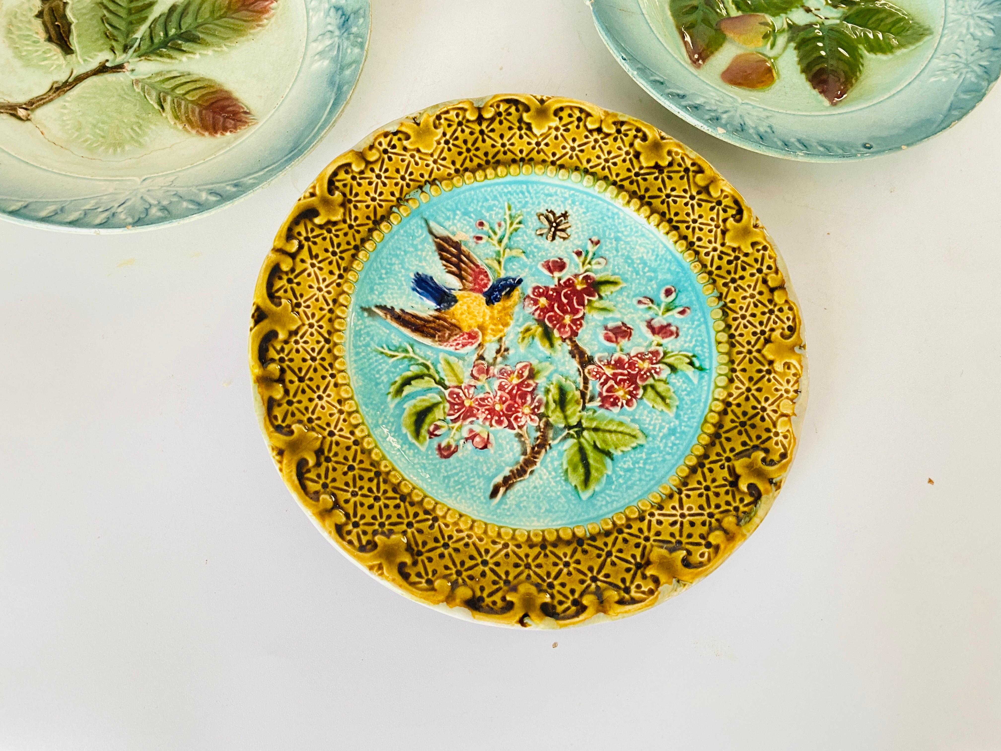 Majolica Plates France circa 1880 Set of 4 For Sale 4