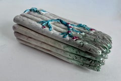 Majolica Porcelain Trompe l'Oeil Asparagus Covered Box