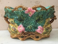 Jardinière en peau de mouton en majolique Onnaing, vers 1880