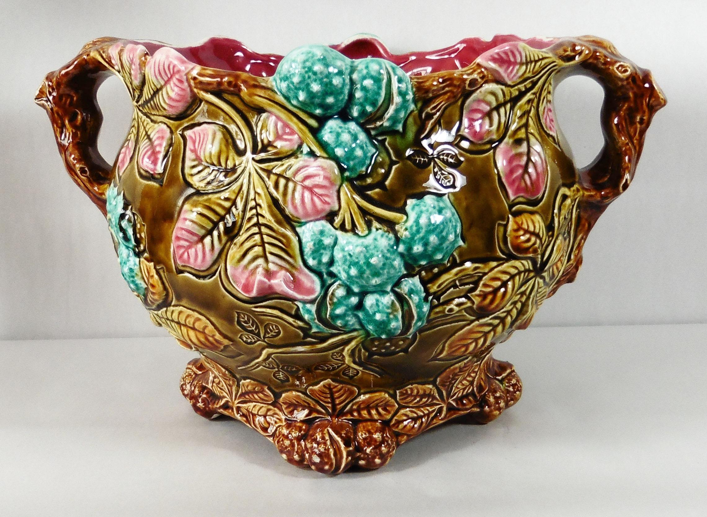 Majolica Pumpkin Jardinière Onnaing, circa 1880 2