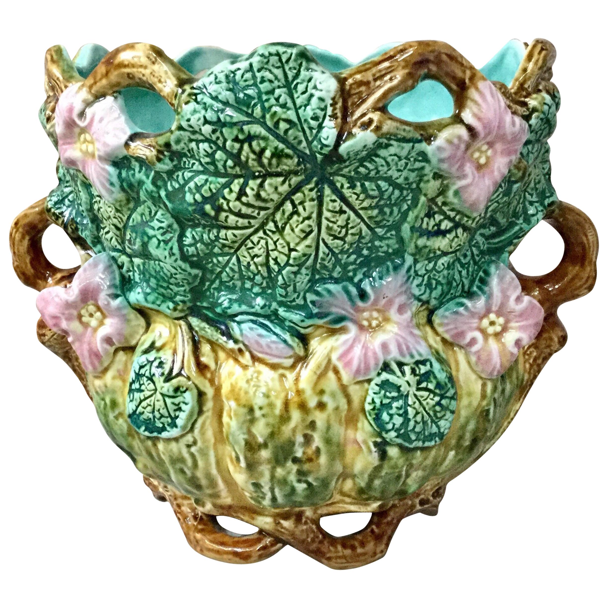 Majolica Pumpkin Jardiniere Onnaing, circa 1880