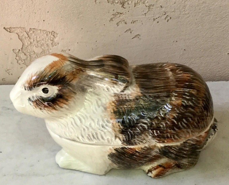 Majolica Rabbit Tureen For Sale at 1stDibs