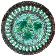 Majolica Reticulated Grape Plate Villeroy & Boch, circa 1890