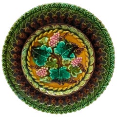 Majolica Reticulated Grape Plate Villeroy Boch Circa 1890