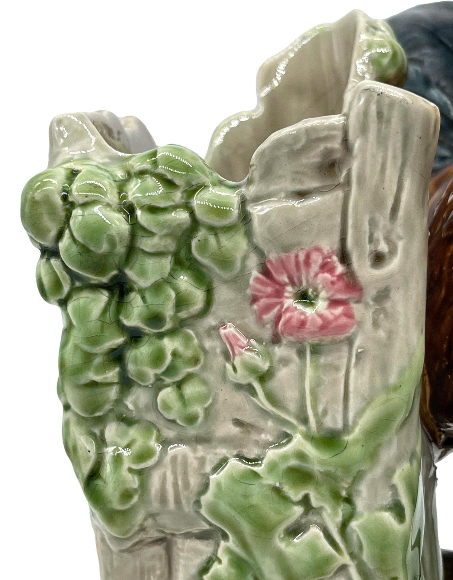 Majolika Hahn große Vase signiert Louis Carrier-Belleuse, Französisch, ca. 1890 im Angebot 11