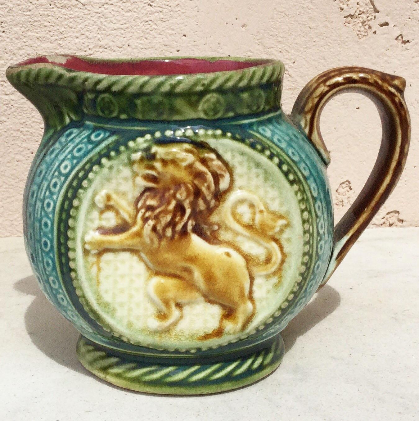 Majolica Rose Pitcher, circa 1890 For Sale 3