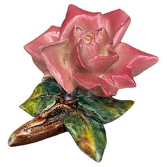 Tavola da parete in maiolica rosa, Delphin Massier, 1880 circa