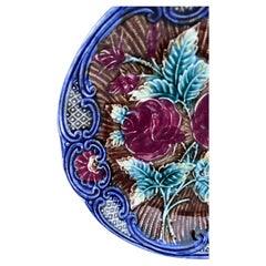 Majolika-Rosenteller Wasmuel, um 1890