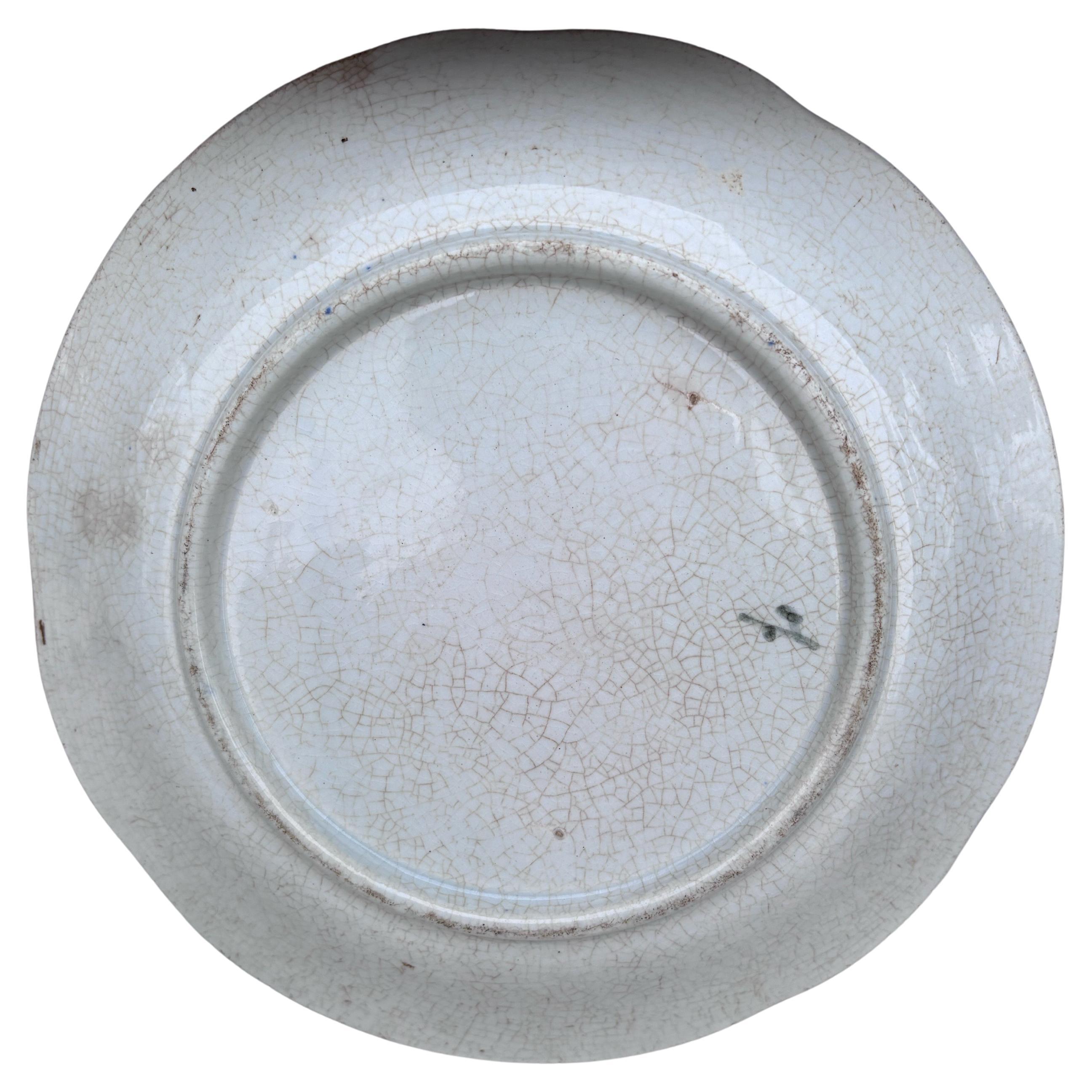 Plato de Rosas Wasmuel Majolica, circa 1890 Belga en venta