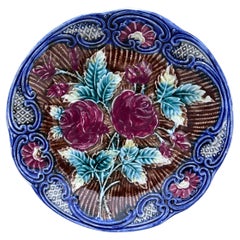 Plato de Rosas Wasmuel Majolica, circa 1890