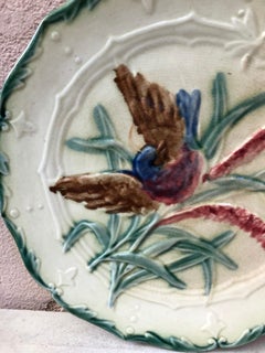 Majolica Saint Amand Bird Plate, circa 1890