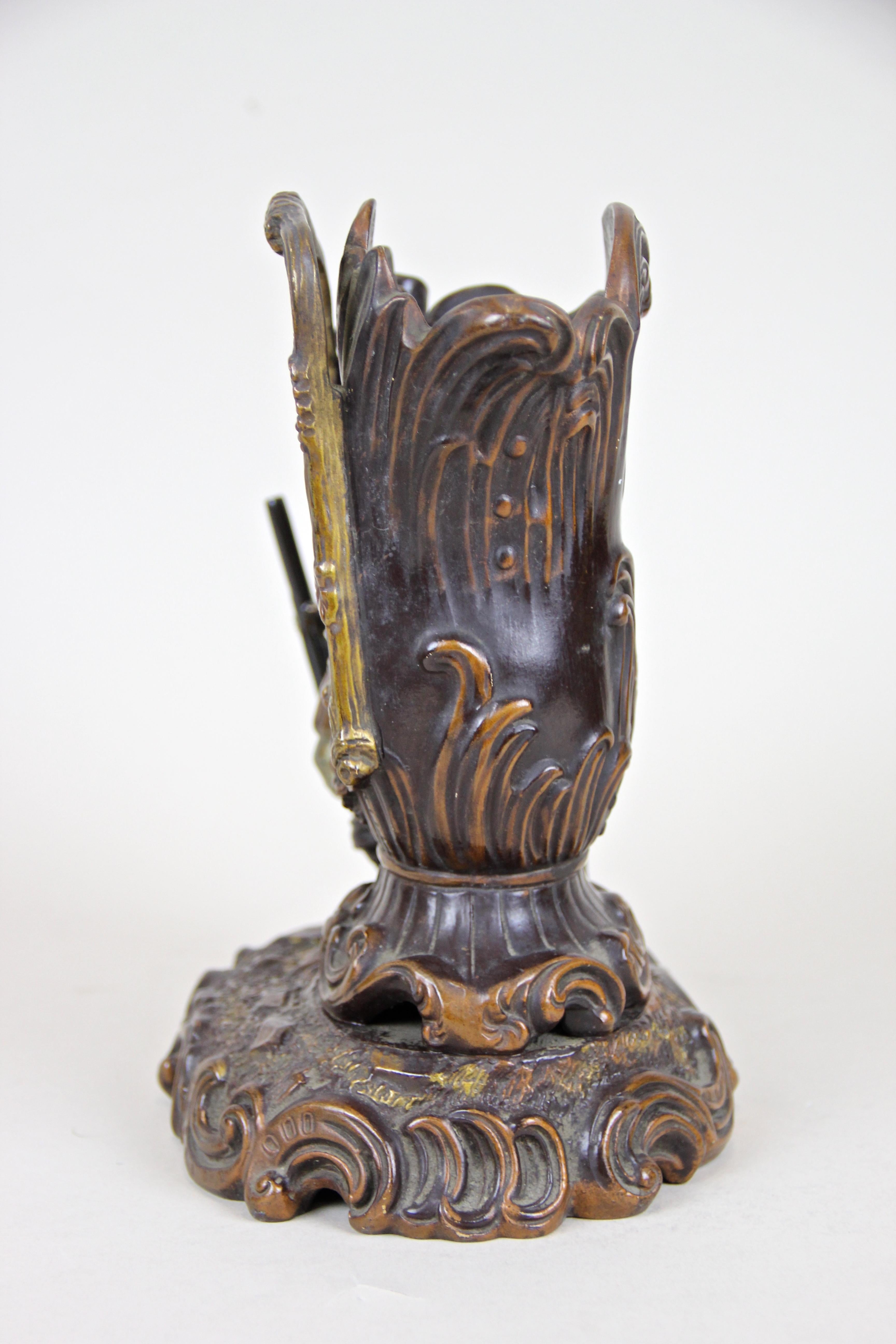 Majolica Sculpture Vase with Photo Frame by J. Maresch, Austria, circa 1880 4